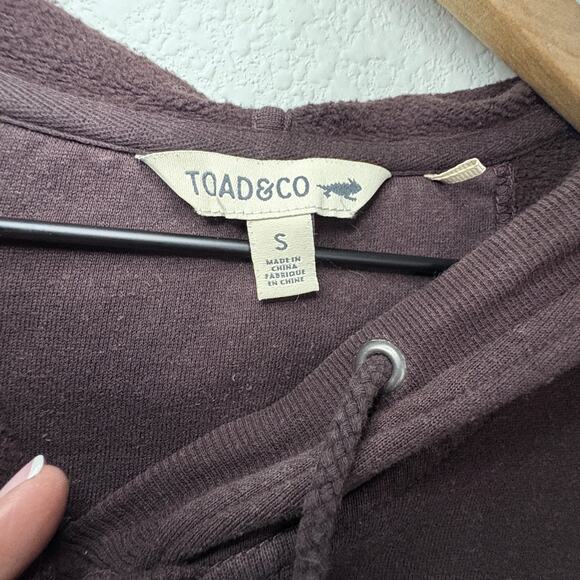 Toad&Co Hemp Daybreaker Hooded Dress Burgundy Small Cozy Fall Cabincore Boho - Picture 4 of 7